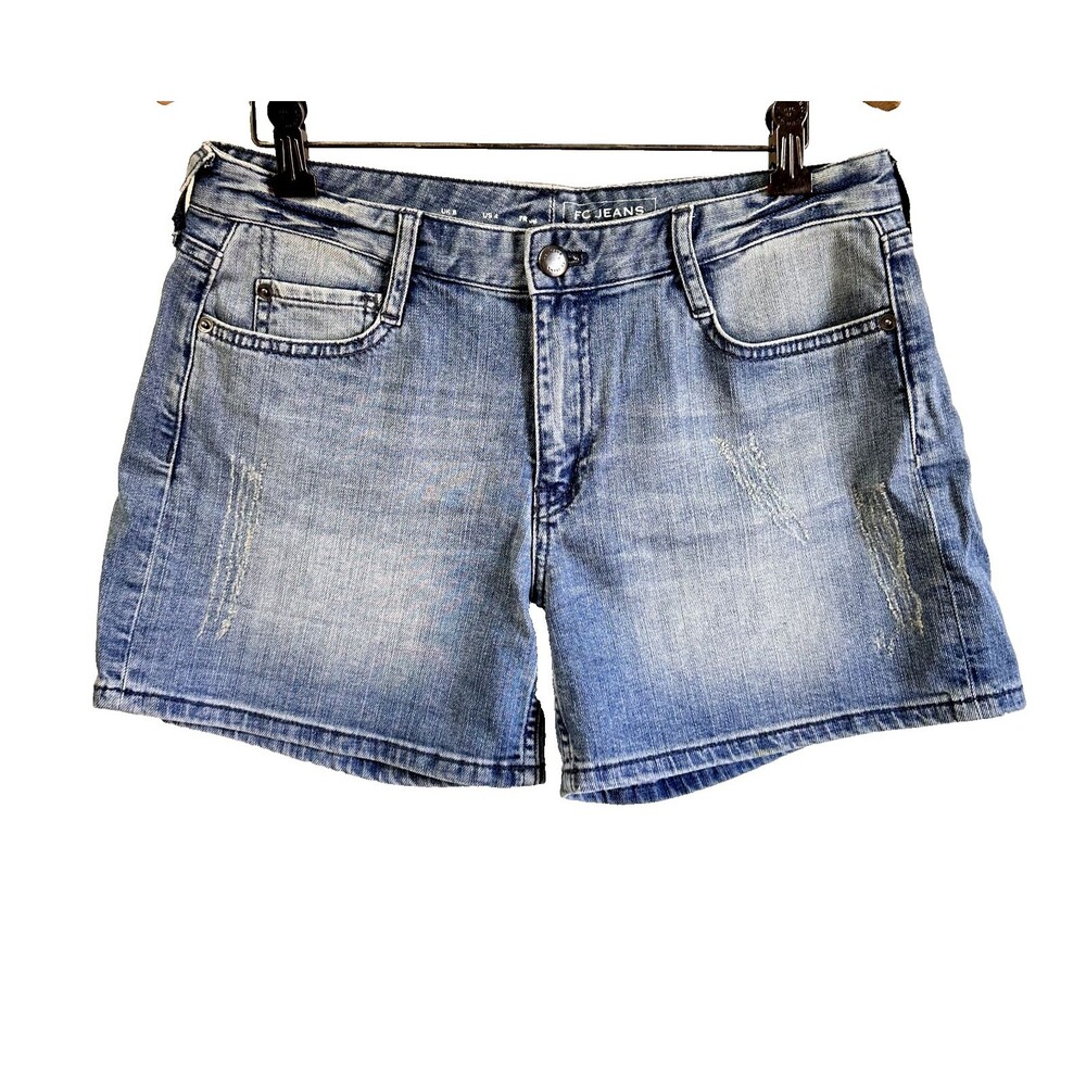 French Connection FC Jeans Women's Light Distressing Mini Shorts Sz 4
